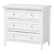 bali & pari Lucia Mahogany Wood 3-Drawer Chest with Bamboo Motif